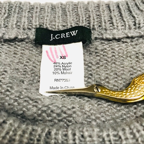 J. Crew Soft Wool Crew Neck Gray White Sweater XS - Picture 4 of 9